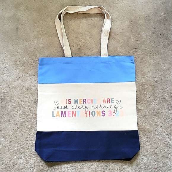 NWOT Handmade "His Mercies are new every morning...." Tote Bag - Picture 1 of 3